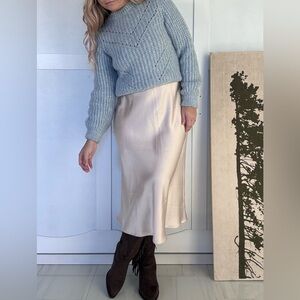 Rachel Zoe Cream Midi Skirt